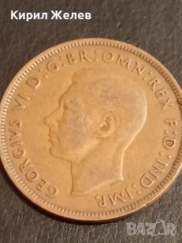 Стара монета 1 пени 1945г. Великобритания Крал Джордж шести 34843, снимка 4 - Нумизматика и бонистика - 49074483