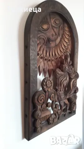 УНИКАЛНА БЪЛГАРСКА ДЪРВОРЕЗБА ДАТИРАНА И ПОДПИСАНА, снимка 9 - Антикварни и старинни предмети - 48771589