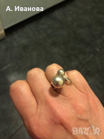 Сребърен пръстен и обеци, снимка 2 - Пръстени - 30111402