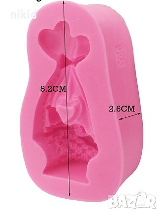 Бебе в кошче сноп с пандела силиконов молд форма декор украса торта фондан гипс сапун тесто отливка, снимка 4 - Форми - 22317951