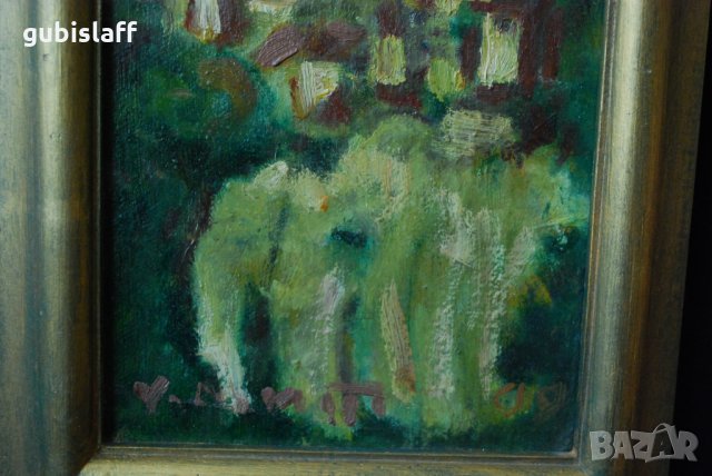 Стара картина, Пейзаж от В. Търново, Вельо Митев, 1999 г., снимка 4 - Картини - 31981638