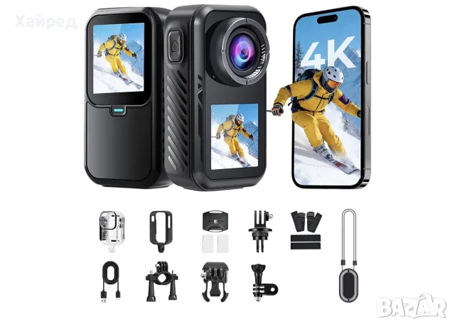 AIKER Action Camera 4K – Екшън камера с Wi-Fi, стабилизация и много аксесоари