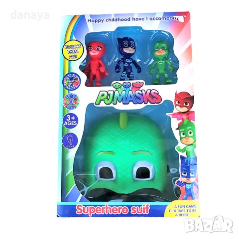 3400 Комплект светеща маска Pj Mask с 3 фигури Пи Джи, снимка 6 - Фигурки - 39026313