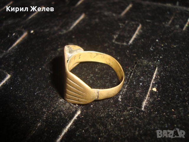 19 ВЕК БРОНЗОВ РЯДЪК ПРЪСТЕН РЪЧНА МАЙСТОРСКА ИЗРАБОТКА с НАДПИСИ ОТВЪТРЕ 24848, снимка 13 - Антикварни и старинни предмети - 34370450