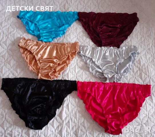 Дамски бикини от сатен по 12лв., снимка 2 - Бельо - 52355726