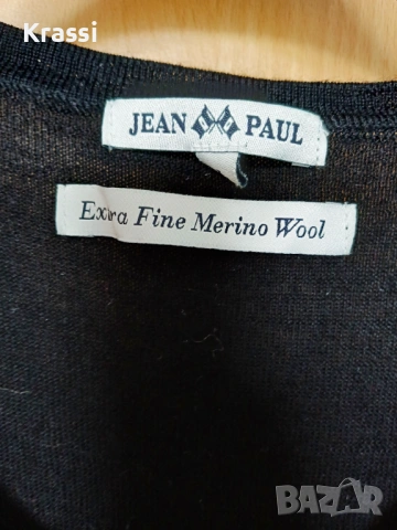Черна жилетка мерино вълна Л Jean Paul , снимка 3 - Жилетки - 53221258
