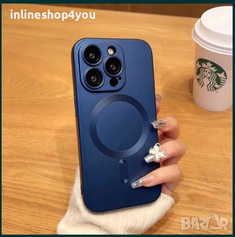 Матов Силиконов MagSafe Кейс за Apple iPhone 15 | 15 Pro | Pro Max, снимка 8 - Калъфи, кейсове - 42334322