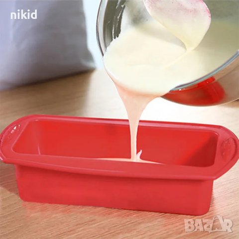 Правоъгълник правоъгълна дълга силиконова форма силиконов молд калъп кекс хляб сладкиш сапун десерти, снимка 2 - Форми - 39643375