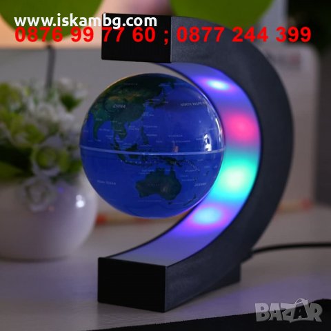 Магнитен Левитиращ глобус лaмпa - КОД 3726, снимка 5 - Настолни лампи - 37426679