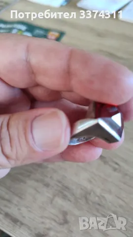 Сребърен пръстен с Гранат, снимка 5 - Пръстени - 47567080