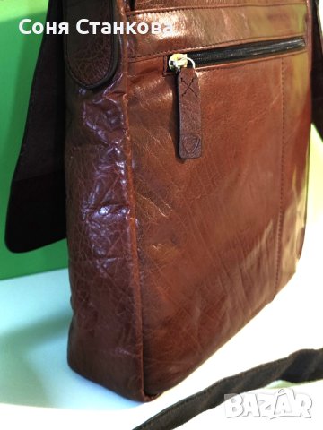 STRELLSON - Мъжкa чантa за през рамо - естествена кожа, снимка 5 - Чанти - 42115110