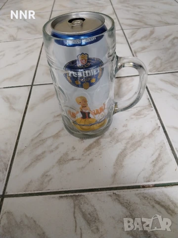 Халба за бира - 1 литър + празно кенче