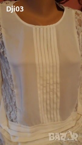 H&M Бяла къса Рокля, снимка 2 - Рокли - 54320893