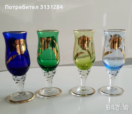 Винтидж Мурано кристални чаши за ракия ликер Murano Италия, снимка 4 - Други ценни предмети - 42123012
