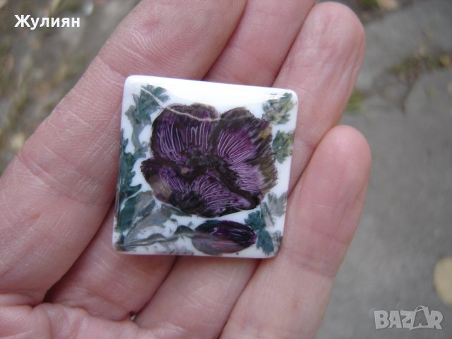 СТАРА БРОШКА ПОРЦЕЛАН, снимка 4 - Антикварни и старинни предмети - 34373246