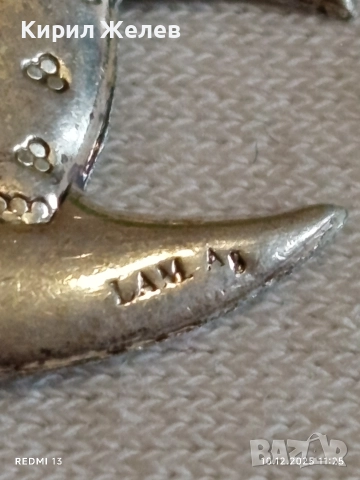 Сребърно бижу АНГЕЛЧЕ в ЛУНА много красив стилен дизайн 52442, снимка 6 - Колиета, медальони, синджири - 52719166