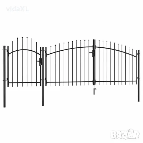 vidaXL Градинска порта Woerden, стомана, 1,25x4 м, черна（SKU: 144363）