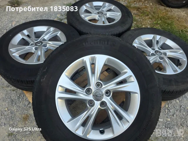 Лети джанти 16ки 5х108 Opel, Peugeot + летни гуми 215/70/16 Continental