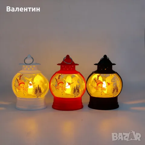 Коледна украса светещ LED фенер, 12 х 4 х 7 см, снимка 2 - Декорация за дома - 48092806