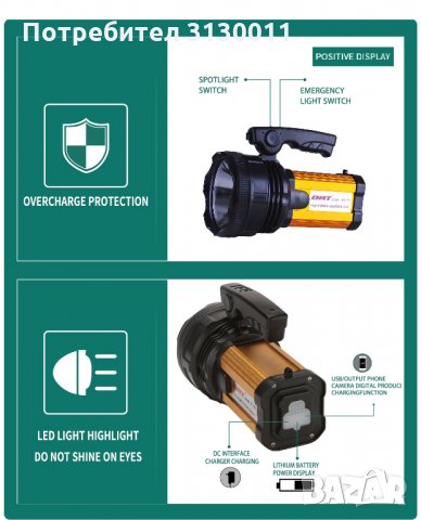 Нов Оригинален прожектор-фенер LED DAT 398 ip65 НАЙ-МОЩНИЯ, снимка 10 - Лъкове и арбалети - 33733026