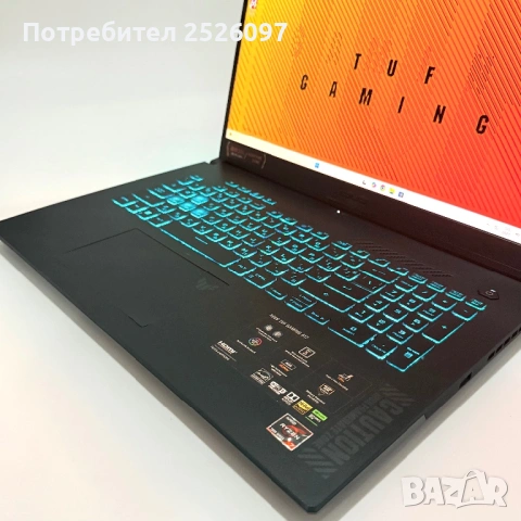 ASUS TUF A17/240Hz 2.5k 17.3”/Ryzen 7 7735HS/RTX 4060/32GB 4800MHz/1TB, снимка 5 - Лаптопи за игри - 53957958