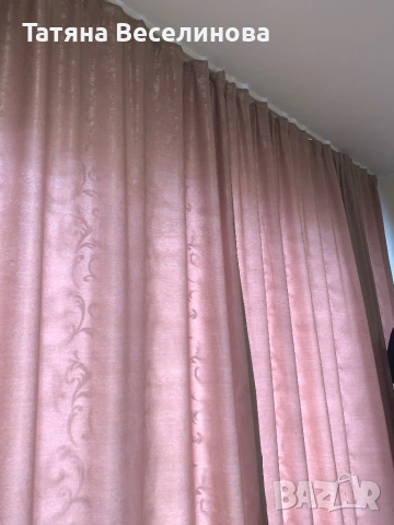 Готови пердета височина 238см велур пепел от рози