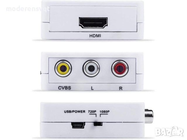HDMI към RCA AV конвертор адаптер преобразовател на видео и аудио, снимка 5 - Приемници и антени - 44423453