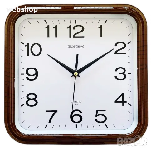 Елегантен квадратен винтидж Стенен Часовник  29x29 см, снимка 4 - Стенни часовници - 49928362