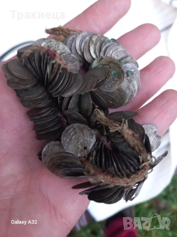 СТАР СРЕБЪРЕН ЖЕНСКИ НАКИТ ТРЕПКА ПРОЧЕЛНИК ТУРСКИ АКЧЕТА 