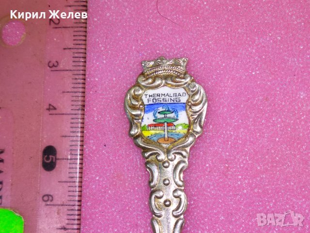 THERMAL BAD FUSSING СТАРА ЕМАЙЛИРАНА КОЛЕКЦИОНЕРСКА ДЕСЕРТНА СРЕБЪРНА ВИЛИЧКА СРЕБРО KARO 800 42983, снимка 11 - Колекции - 44376167