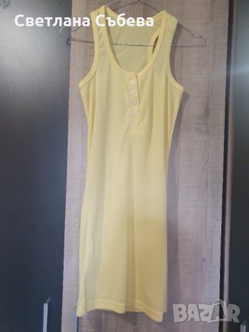 Жълта памучна рокля, снимка 1 - Рокли - 30589264