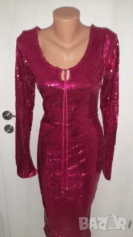 Нова розова рокля с пайети 