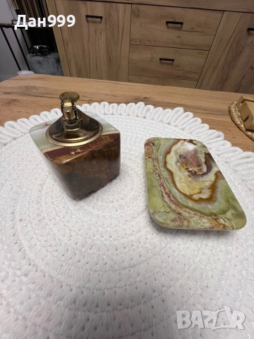 Уникално красиви - настолна запалка и пепелник от оникс, снимка 2 - Запалки - 54064780
