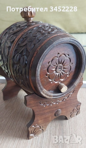 Дърворезба буре на стойка за ценители , снимка 4 - Декорация за дома - 54089250