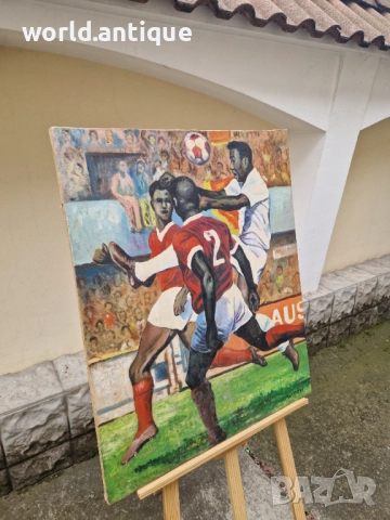 Страхотна антикварна картина масло върху платно , снимка 4 - Картини - 52019803