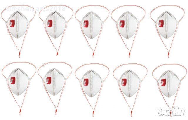 Комплект предпазни маски за лице EGE, Сертифицирана, Респираторна, Бяла, 10броя, снимка 2 - Други - 31579310