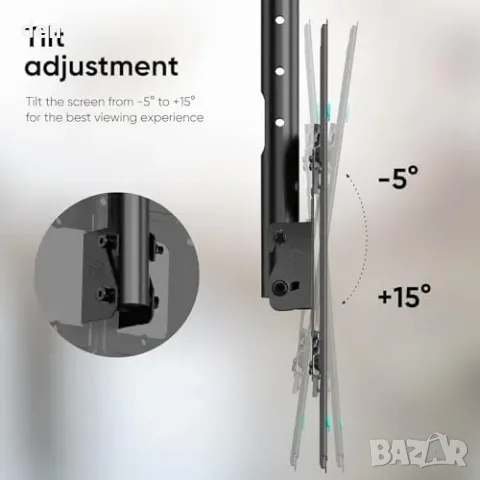 Таванна стойка за телевизор ETHU с регулируема височина и завъртане на 360°, снимка 3 - Други стоки за дома - 56011771