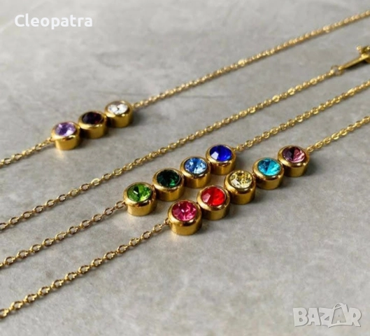 Ново колие с камък " Birthday stone", снимка 2 - Колиета, медальони, синджири - 52795492