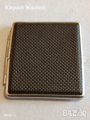 Винтидж метална табакера с кожа за КОЛЕКЦИЯ ДЕКОРАЦИЯ 49035