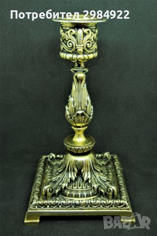 РАЗПРОДАЖБА Сребърен свещник, проба 800 със старо оригинално позлатяване НАМАЛЕНИЕ , снимка 8 - Антикварни и старинни предмети - 37452254