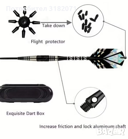 90% tungsten професионални стрели за дартс,23гр., снимка 5 - Дартс - 52978396