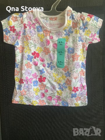 Детски памучни тениски, с ръст от 74 до 92 см, внос от Англия, снимка 4 - Детски тениски и потници - 37454758
