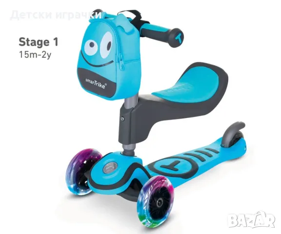 Детски скутер smarTrike Т1, син, Тротинетка за деца, снимка 9 - Скутери и тротинетки - 50182056