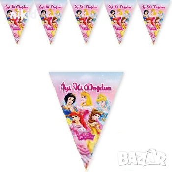 принцеси Аурора Белл Пепеляшка снежанка Парти Гирлянд Знаменца Флаг Банер, снимка 4 - Декорация за дома - 19613963