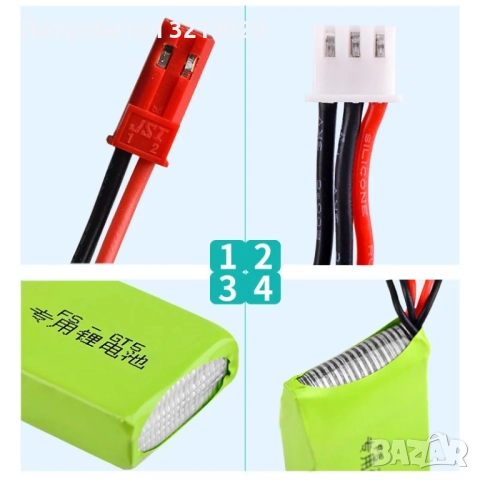 Батерия 7.4V 1500mAh LiPo 2S за Flysky FS-GT5, MicroZone, снимка 2 - Друга електроника - 52912973