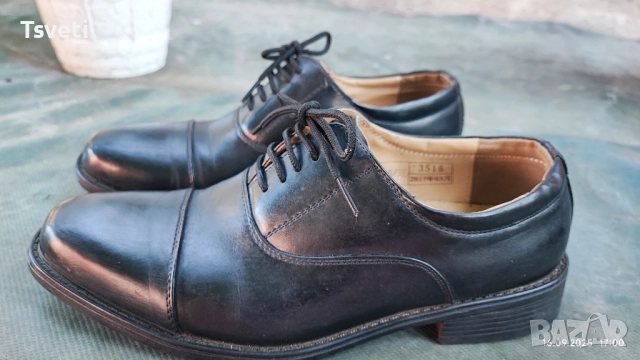 мъжки черни обувки естествена кожа, снимка 3 - Спортно елегантни обувки - 51735092