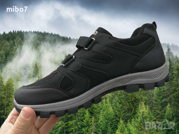 Мъжки маратонки с лепенки велкро в черно- CAIDAI, снимка 3 - Маратонки - 44481095
