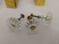 Три винтидж дръжки ,за шкафове , чекмеджета от кристално стъкло от ,произведени във Ленинград 1975г., снимка 1