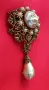 Стара, винтидж брошка със висулка. , снимка 3