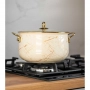 Тенджера Goldmann GM 8017-26B, 26см., Емайл, Индукция, Бял/Старо злато, снимка 4